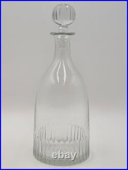Rare Vintage Flamant France XL Crystal Decanter Ribbed Cut Glass w Stopper 15