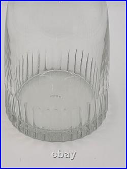 Rare Vintage Flamant France XL Crystal Decanter Ribbed Cut Glass w Stopper 15