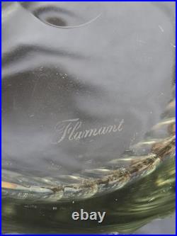 Rare Vintage Flamant France XL Crystal Decanter Ribbed Cut Glass w Stopper 15