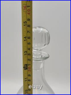 Rare Vintage Flamant France XL Crystal Decanter Ribbed Cut Glass w Stopper 15