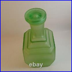 Rare Vintage Frosted Uranium Glass Decanter With Stopper