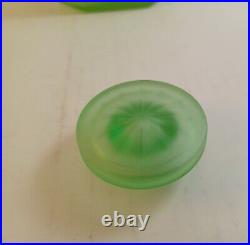 Rare Vintage Frosted Uranium Glass Decanter With Stopper