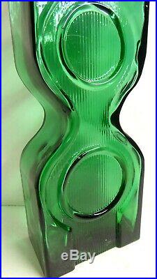 Rare Vintage Green Italian Art Glass Genie Bottle Decanter
