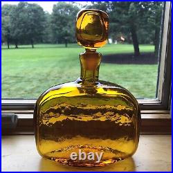 Rare Vintage MCM Blenko 566 Decanter Amber WithMatching Stopper By Wayne Husted