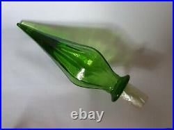 Rare Vintage MCM Green Stars & Moons Genie Bottle 1960s Italian Empoli Decanter