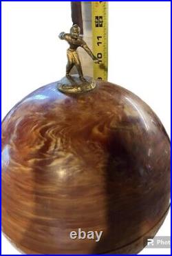 Rare Vintage Marbled Bowling Ball Decanter Not Tested Arm Was Repaired