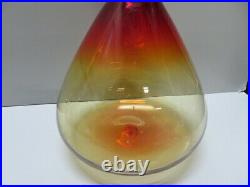 Rare Vintage Mid-Century Art Glass Amberina-Tangerine Vase Decanter Unique