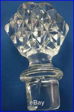 Rare Vintage USA INDIANA GLASS Crystal DIAMOND POINT RUBY Decanter & Goblets AUS