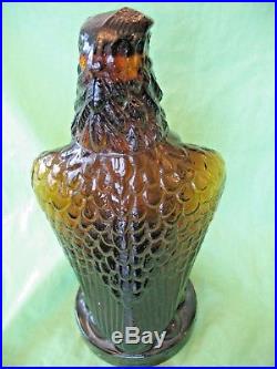 Rare vintage Amber glass Mohan Meakin empty Golden Eagle Whisky bottle decanter