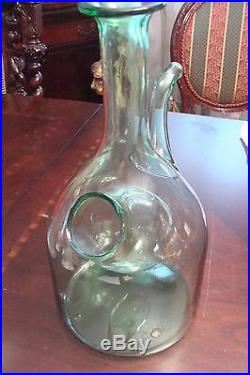 Retro 70s vintage hand-blown Italian glass wine cooler bottle decanter 13a10