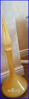 Retro Genie Bottle Cased Glass Empoli 22inches vintage decanter