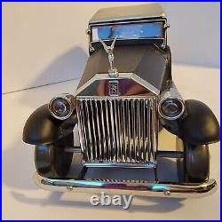 Rolls Royce Convertible Car Decanter w 4 Glasses Musical Rare Mancave Vintage