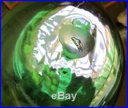 Scarce Vintage Italian Hand Blown Green Art Glass Duck Genie Bottle Decanter