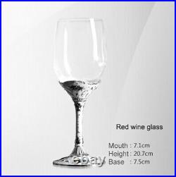 Set Antique Renaissance Vintage Style 6 Crystal Glass Hanger Decanter Wine Red