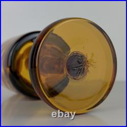 Set Of Vintage DECANTER And 5 Goblets Tortoise Shell Glass Leopard EMPOLI Dior