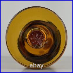 Set Of Vintage DECANTER And 5 Goblets Tortoise Shell Glass Leopard EMPOLI Dior