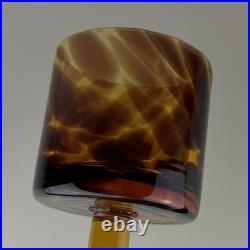 Set Of Vintage DECANTER And 5 Goblets Tortoise Shell Glass Leopard EMPOLI Dior