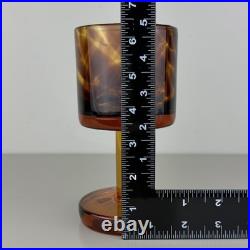 Set Of Vintage DECANTER And 5 Goblets Tortoise Shell Glass Leopard EMPOLI Dior