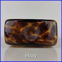 Set Of Vintage DECANTER And 5 Goblets Tortoise Shell Glass Leopard EMPOLI Dior