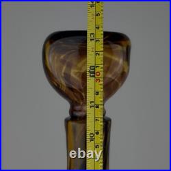 Set Of Vintage DECANTER And 5 Goblets Tortoise Shell Glass Leopard EMPOLI Dior