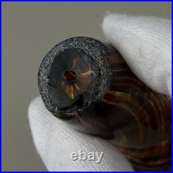 Set Of Vintage DECANTER And 5 Goblets Tortoise Shell Glass Leopard EMPOLI Dior