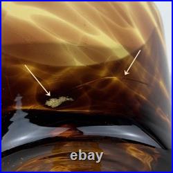 Set Of Vintage DECANTER And 5 Goblets Tortoise Shell Glass Leopard EMPOLI Dior