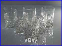 Six Vintage Thomas Webb Lead Crystal Wellington Pattern Whisky Glass Tumblers