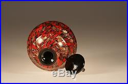 Spectacular Vintage Italian Nason Glass Red, Black & Gold Decanter Set c. 1960