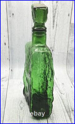 Squat 11 Empoli'Crinkle/Slump' Decanter/Bottle, Emerald Green Made in Italy