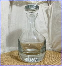 Studio Art Glass Hand Blown Crystal Barware Decanter, Vintage