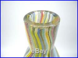 Stunning Fratelli Toso labelled vintage Murano ribbon aventurine glass decanter