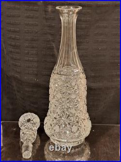 Stunning Heavy Crystal Vintage Wine Decanter / Carafe Hobstar