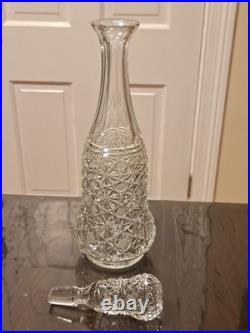 Stunning Heavy Crystal Vintage Wine Decanter / Carafe Hobstar