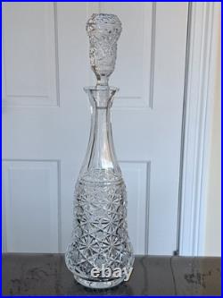 Stunning Heavy Crystal Vintage Wine Decanter / Carafe Hobstar