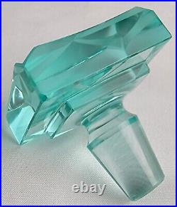 Stunning Rare Vintage Moser Glass Decanter Set with Shot Glasses Ice Blue Art Deco