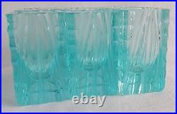 Stunning Rare Vintage Moser Glass Decanter Set with Shot Glasses Ice Blue Art Deco