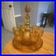 Stunning-Vintage-Amber-Indiana-Glass-Sandwich-Decanter-Set-MCM-Retro-Barware-01-nyo