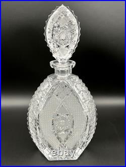 Stunning Vintage Bohemia Podebrady Czech Crystal Cut Glass 12 Decanter