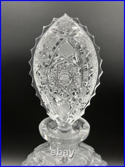 Stunning Vintage Bohemia Podebrady Czech Crystal Cut Glass 12 Decanter