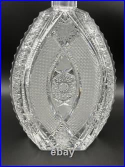 Stunning Vintage Bohemia Podebrady Czech Crystal Cut Glass 12 Decanter