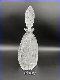 Stunning Vintage Bohemia Podebrady Czech Crystal Cut Glass 12 Decanter
