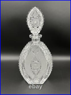 Stunning Vintage Bohemia Podebrady Czech Crystal Cut Glass 12 Decanter