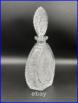 Stunning Vintage Bohemia Podebrady Czech Crystal Cut Glass 12 Decanter