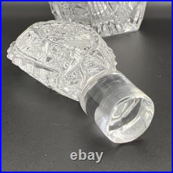 Stunning Vintage Bohemia Podebrady Czech Crystal Cut Glass 12 Decanter