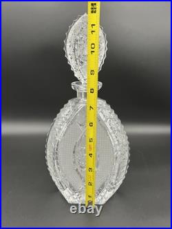 Stunning Vintage Bohemia Podebrady Czech Crystal Cut Glass 12 Decanter