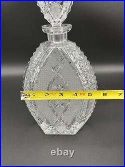 Stunning Vintage Bohemia Podebrady Czech Crystal Cut Glass 12 Decanter