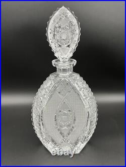 Stunning Vintage Bohemia Podebrady Czech Crystal Cut Glass 12 Decanter