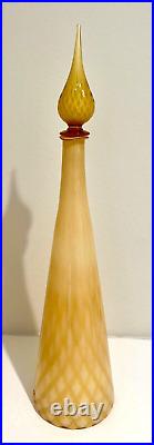 Stunning Vintage Butterscotch Cased Glass, Empoli 24 Tall, Decanter Genie Bot