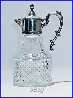 Stunning Vintage Italian Glass & Silver Plated Carafe Claret Jug