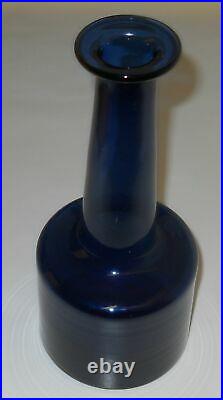 Timo Sarpaneva Vintage Cobalt Blue Carafe Bottle 2504 Nuutajarvi Iittala Finland